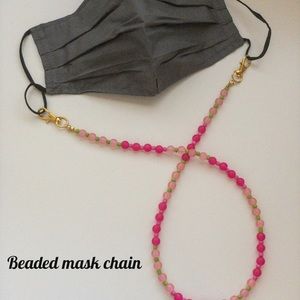 Beaded face mask chain lanyard